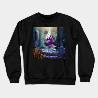 Cute fantasy fish in the deep ocean Crewneck Sweatshirt